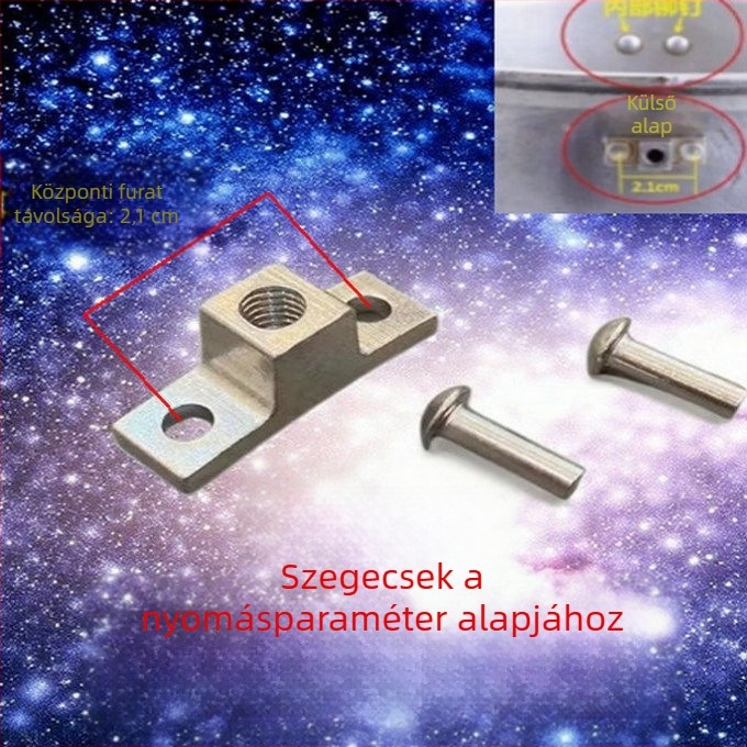 Egyetemes csavarok és szegecsek a fogantyú alapjához nyomásos edényekhez; kompatibilis Wanbao, Forda, Xiluo, Jinxi; magas hőmérséklet-álló
