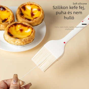 2 darabos szilikon sütő- és grillkészlet: torta spatula és hőálló kaparó olajozó ecsettel