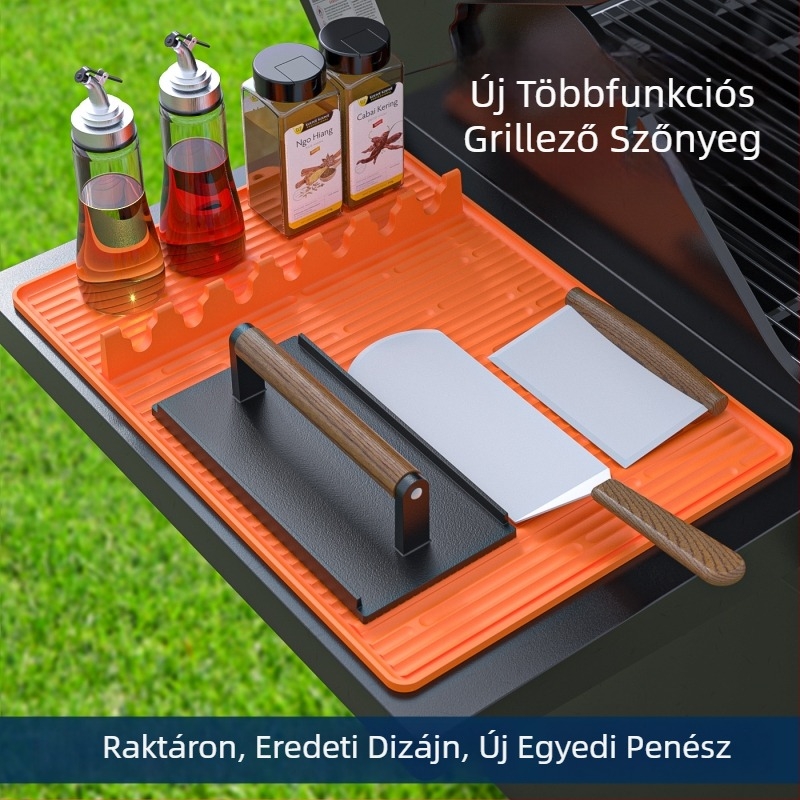 Szilikon oldalsó alátét Blackstone BBQ grillhez – multifunkcionális sütővédő és olajcseppelő alátét, sütőeszközök alátéte