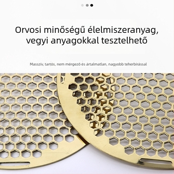 Kerek sárgaréz grillrács kültéri tűzhelyhez és grillhez, perforált megerősített háló