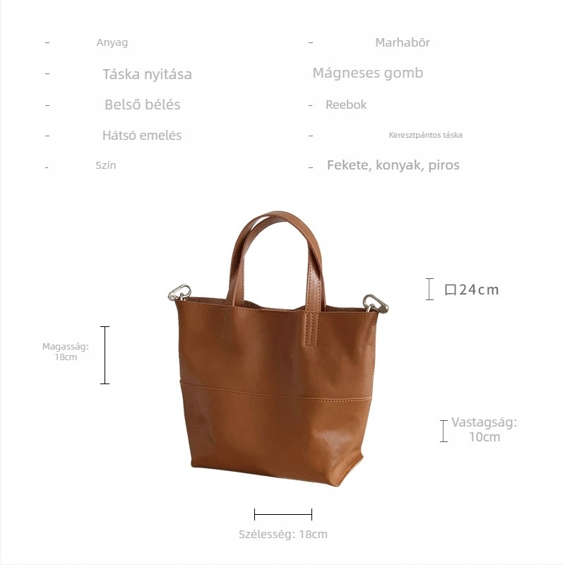Puha bőrű tote táska, szárny alakú, minimalist stílus, kis méretű női váll- és keresztpántos táska