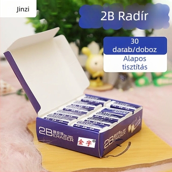Fehér 2B radír, könnyen törölhető, vizsga- és rajzradír általános iskolások számára