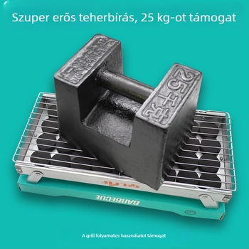 Összecsukható, hordozható széntüzelésű grill otthoni és kempingezésre, grillkészlet egyszer használatos