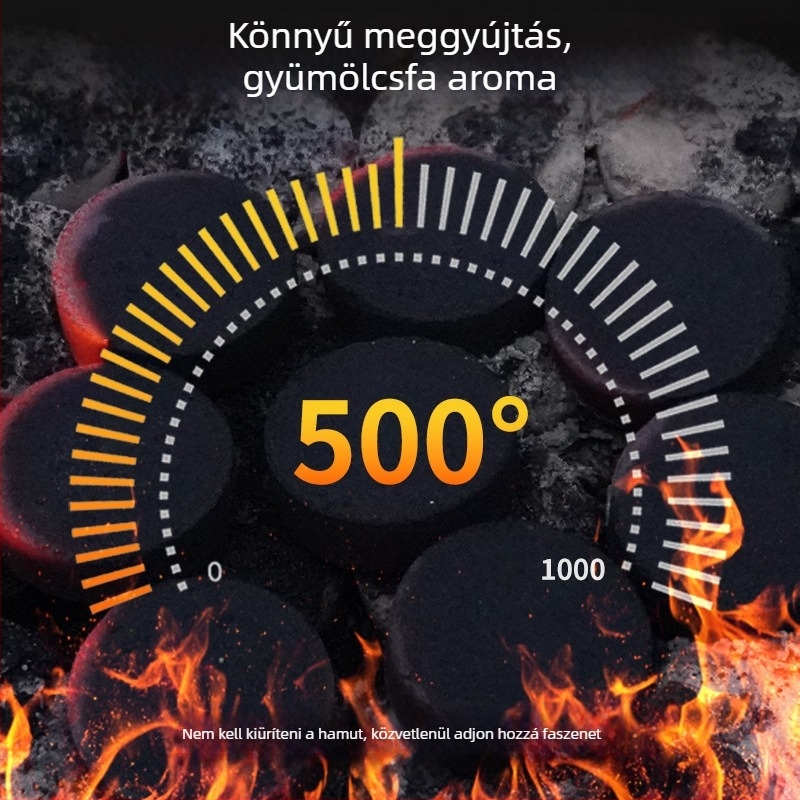 Összecsukható, hordozható széntüzelésű grill otthoni és kempingezésre, grillkészlet egyszer használatos