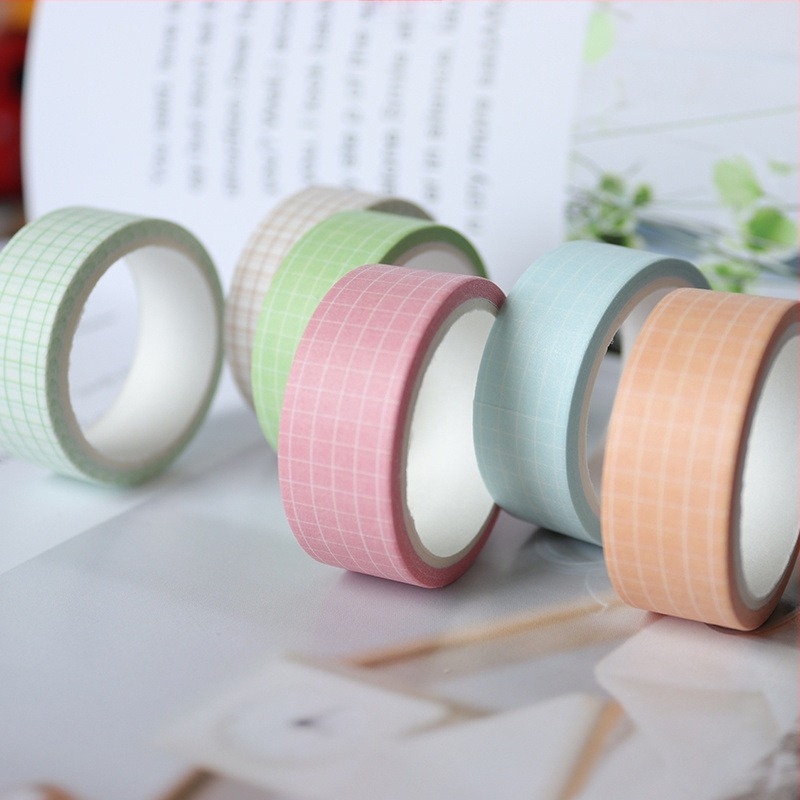 Macaronos négyzetes tervezőfüzet készlet washi szalaggal és japán stílusú dekoratív matricákkal naplóíráshoz