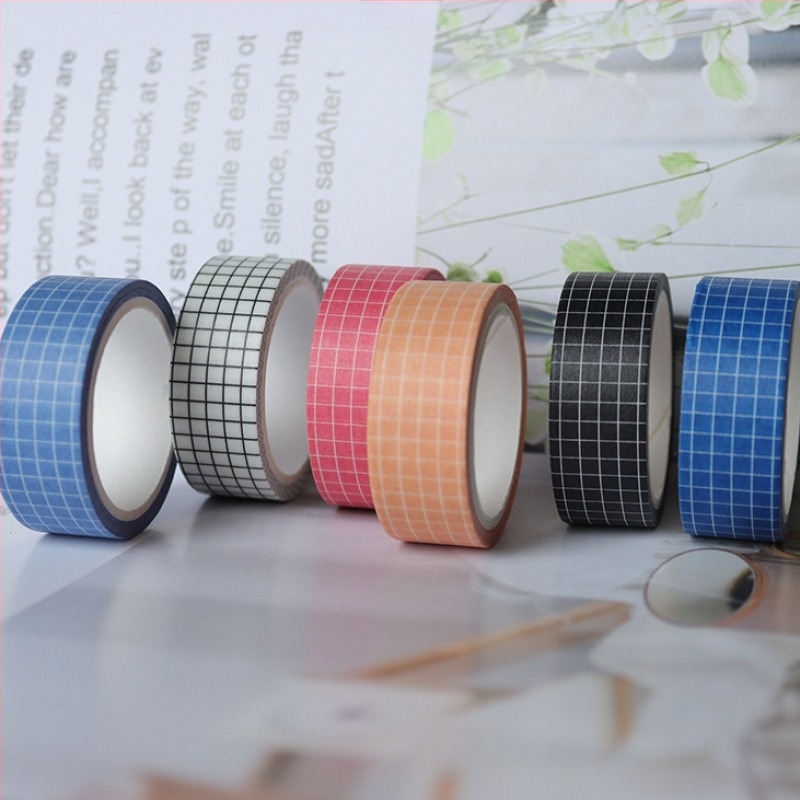 Macaronos négyzetes tervezőfüzet készlet washi szalaggal és japán stílusú dekoratív matricákkal naplóíráshoz