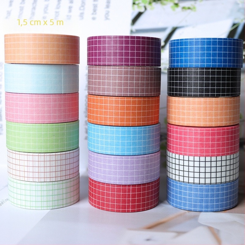 Macaronos négyzetes tervezőfüzet készlet washi szalaggal és japán stílusú dekoratív matricákkal naplóíráshoz