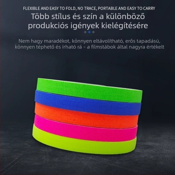 Írható fénylő szalag, matt felülettel, nagy tapadási erő, film- és színpadi rekvizitekhez, fluoreszkáló textil alap