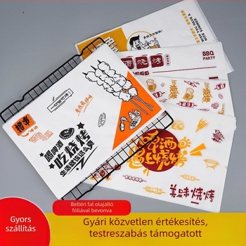 Téglalap alakú grillsütő alátétpapír, olajálló, egyszer használatos, éttermek számára