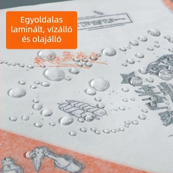 Téglalap alakú grillsütő alátétpapír, olajálló, egyszer használatos, éttermek számára