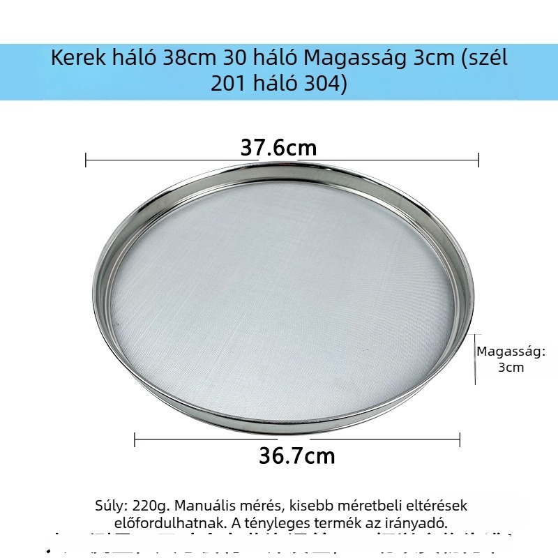 304 rozsdamentes acél kör alakú kézzel szőtt olajlevezető rács sült ételekhez, pirítós tartó és rozsdamentes grill