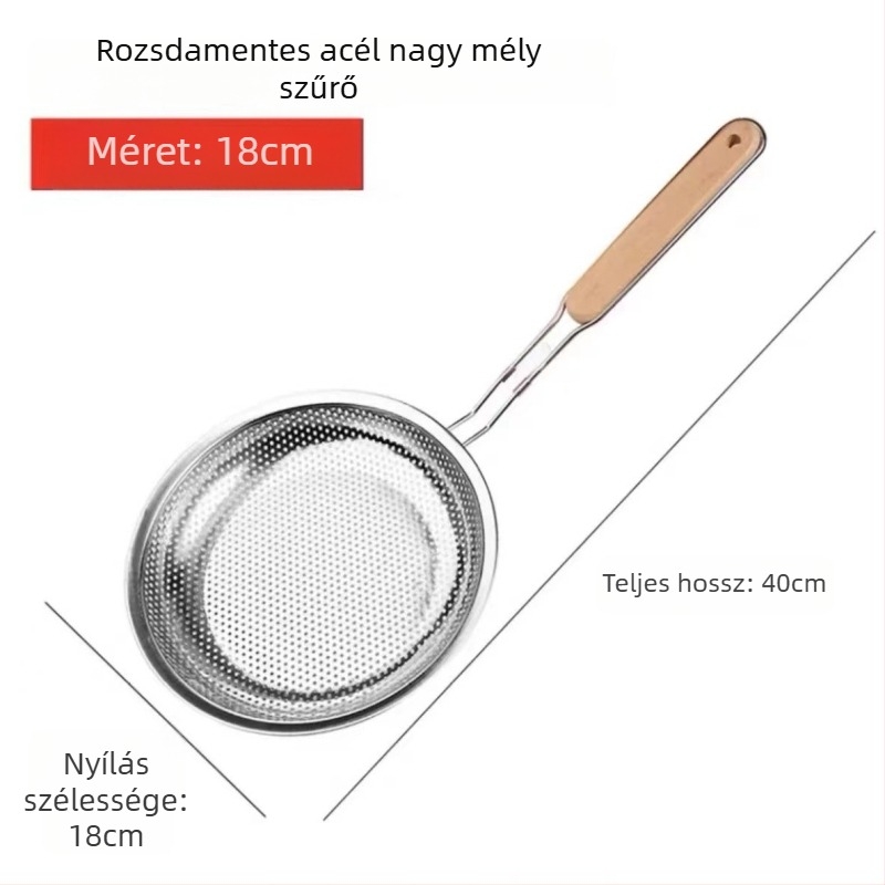 Rozsdamentes acél szűrőkanál és szita – szójaital és gyümölcslevekhez, ultra-finom szűrés, konyhai szűrő, olajszétválasztó forró fazékhoz