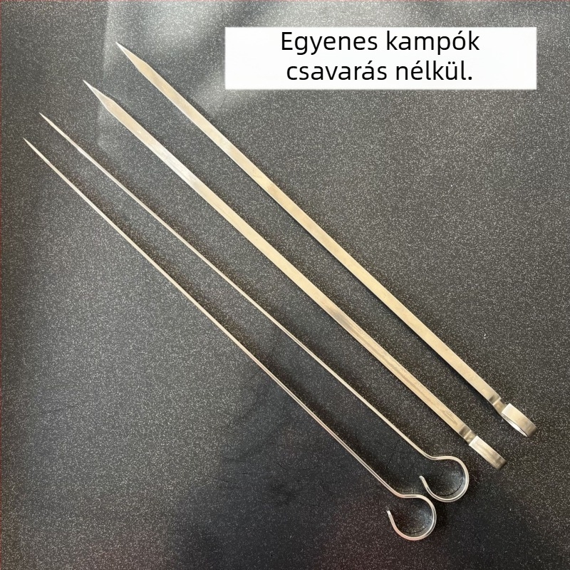 Rozsdamentes acélból készült függő grillsütő barbecue-hoz, orosz nyársak, agyag edény, báránynyársak, lapos nyársak, exportált nagy nyársak