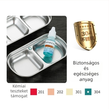 Koreai stílusú rácsos mártásos tál, 304 rozsdamentes acélból, arany felülettel, négyzet alakú, ideális szószokhoz, hot pot és grillhez, szabadtéri kempingezéshez.
