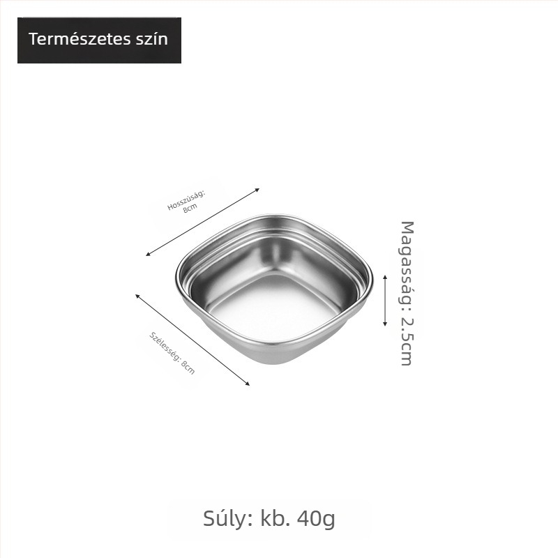 Koreai stílusú rácsos mártásos tál, 304 rozsdamentes acélból, arany felülettel, négyzet alakú, ideális szószokhoz, hot pot és grillhez, szabadtéri kempingezéshez.