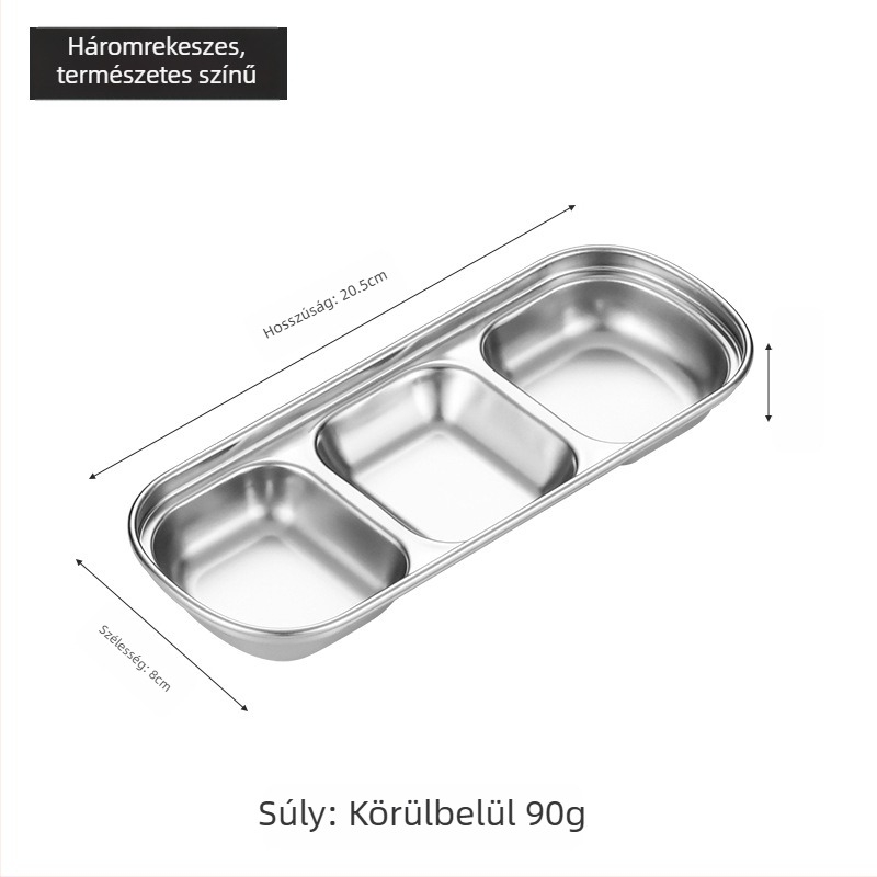 Koreai stílusú rácsos mártásos tál, 304 rozsdamentes acélból, arany felülettel, négyzet alakú, ideális szószokhoz, hot pot és grillhez, szabadtéri kempingezéshez.