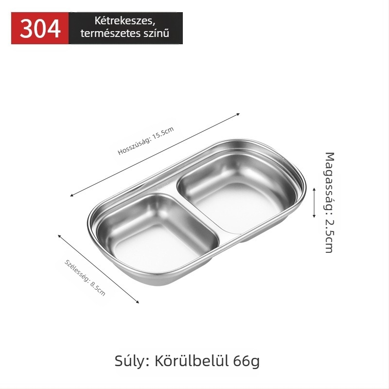 Koreai stílusú rácsos mártásos tál, 304 rozsdamentes acélból, arany felülettel, négyzet alakú, ideális szószokhoz, hot pot és grillhez, szabadtéri kempingezéshez.