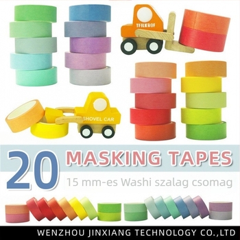 Morandi színű washi szalag készlet, 20 tekercs, DIY dekoráció tervezéséhez