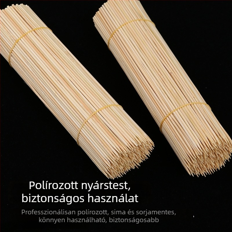 Eldobható 15 cm bambusznyárs grillhez: kolbászok, hot dog, gyümölcsök, nassolnivalók és húsos nyársak