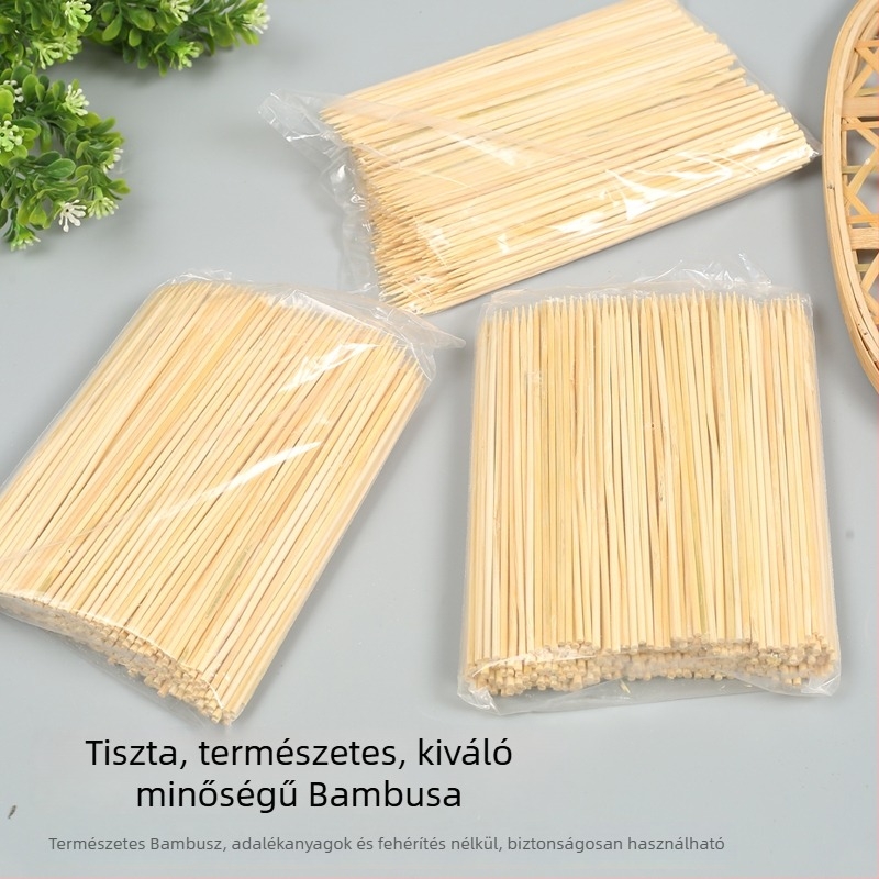 Eldobható 15 cm bambusznyárs grillhez: kolbászok, hot dog, gyümölcsök, nassolnivalók és húsos nyársak