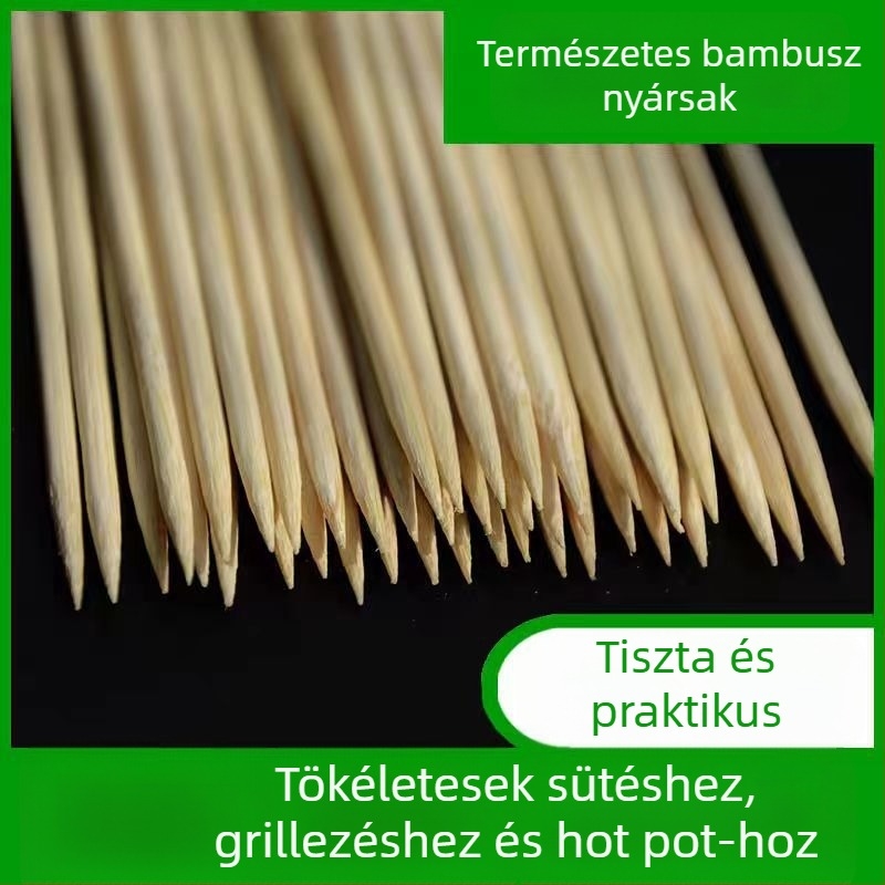 30 cm bambusz nyárs grillezéshez, 60 darabos csomag
