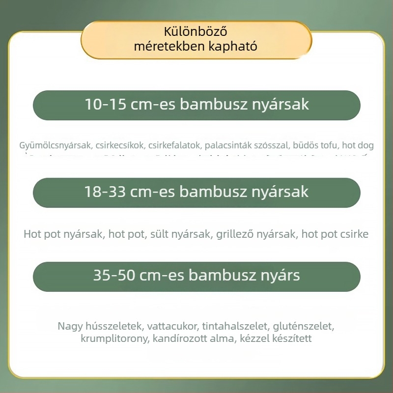 Egyszer használatos bambusz nyársak grillsütőhöz, hosszú bambusz nyársak, 5000 darab