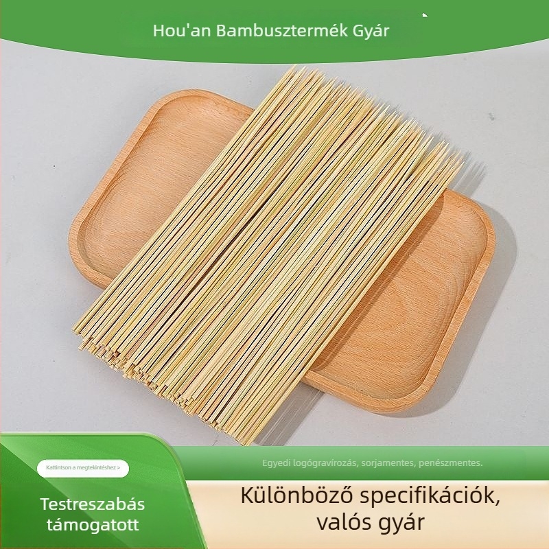 Eldobható bambusz grillnyársak – grillezéshez kolbász- és gyümölcsnyársakhoz
