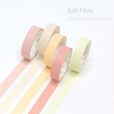 Xinmo egyszínű Macaron washi szalag – alap készlet, 5 tekercs, dekoratív matricák naplóhoz DIY