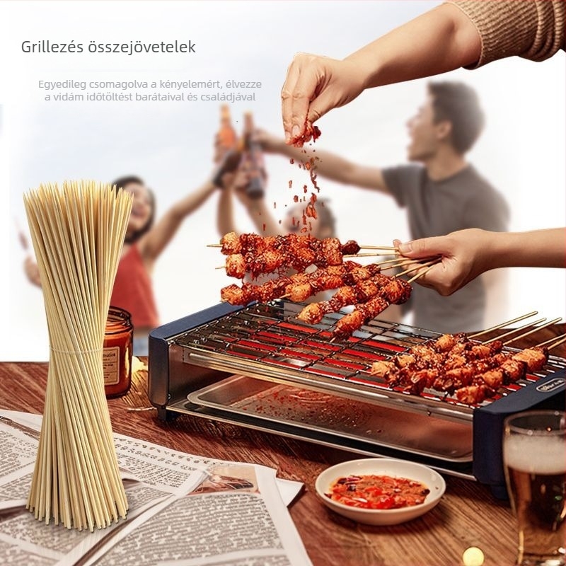 Bambusz nyárs grillhez – 100 darab, különböző hosszúságú