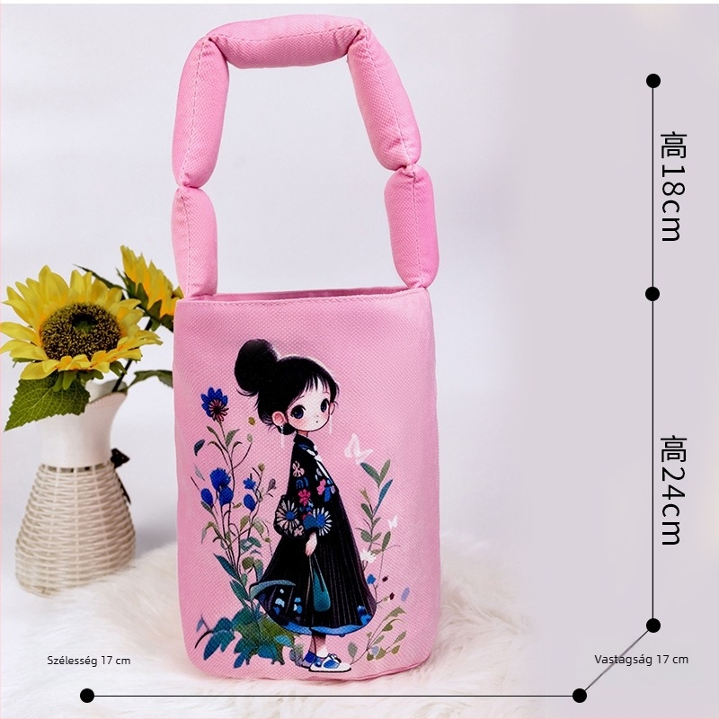 Női vászon bucket bag, nagy kapacitású, koreai stílus