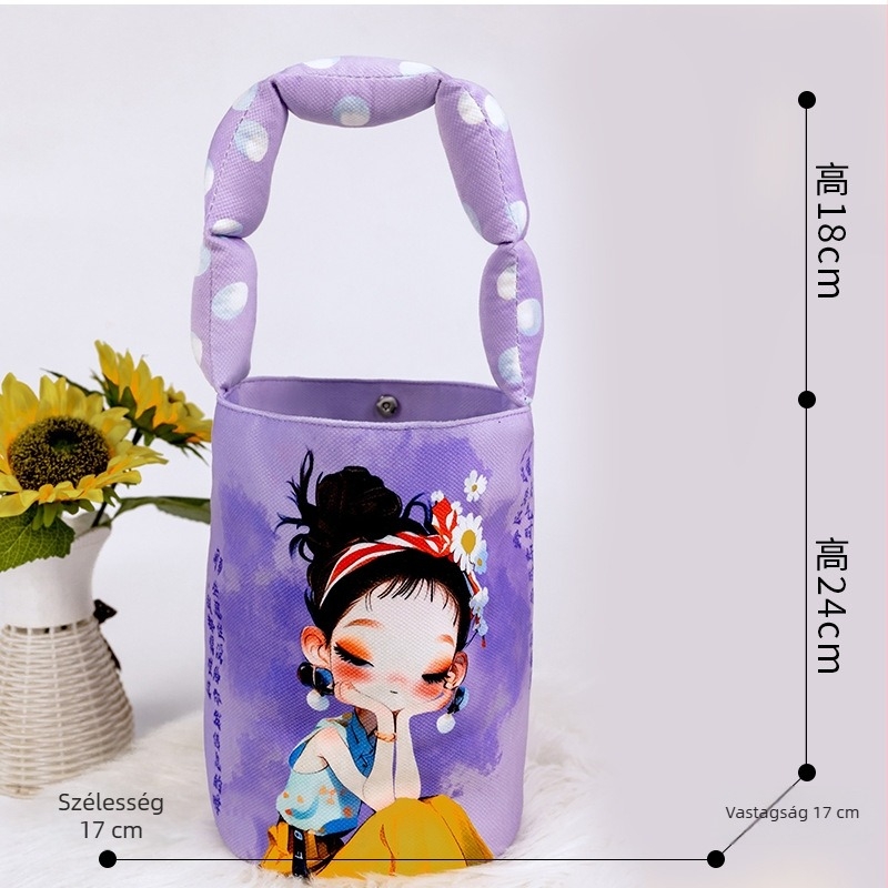Női vászon bucket bag, nagy kapacitású, koreai stílus