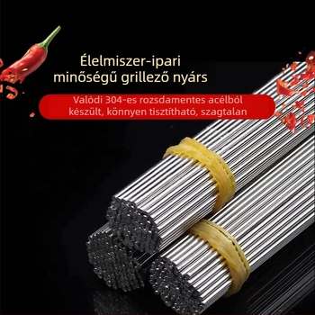 304 rozsdamentes acél kör nyársak grillhez – bárányhúshoz, háztartási használatra
