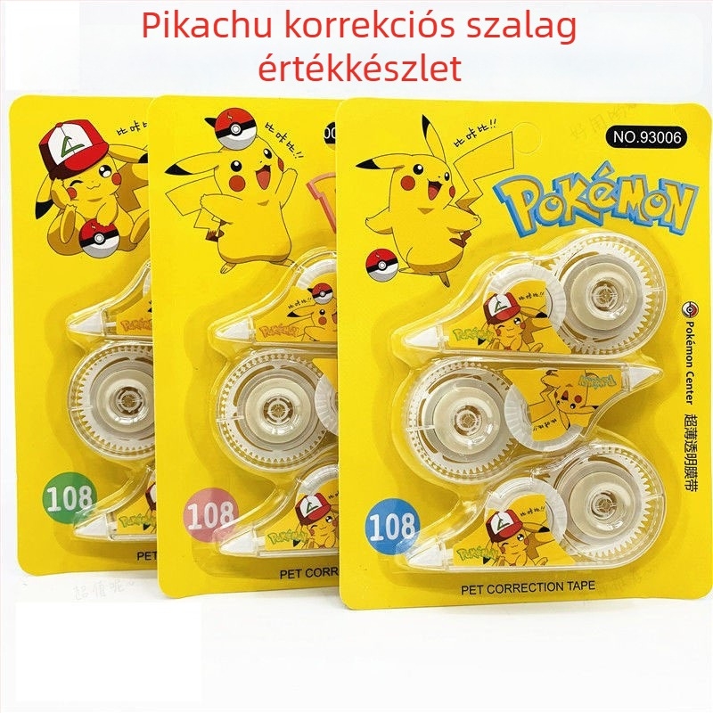 Huagang 3 darabos korrektor szalagkészlet átlátszó filmmel, nagy kapacitású, kreatív rajzfilm motívumokkal diákok számára