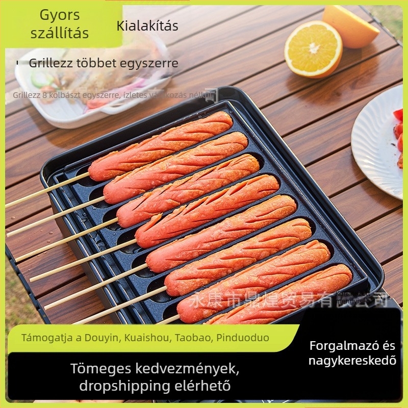 Alumínium körkörös kolbász grill serpenyő – hordozható grillszerszám
