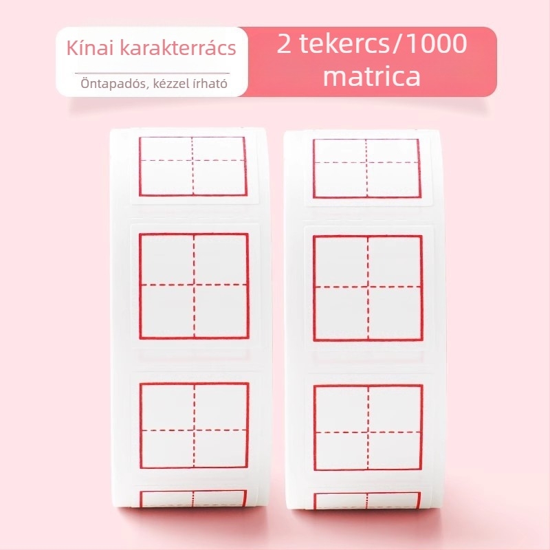Kijavító matricák és gyakorlólapok általános iskolások számára négyzetes kínai írási rácsokkal, pinyin és angol betűkkel