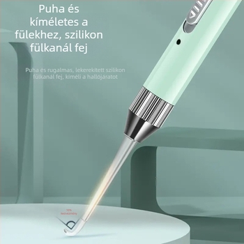 Fénylő fülkanál világítással, puha végű fültisztító eszköz babáknak és gyerekeknek