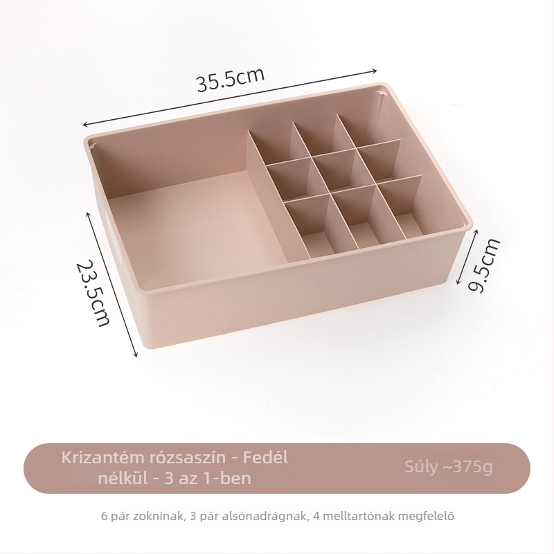 Nagy kapacitású műanyag fiókos szervező melltartókhoz, fehérneműkhöz és zoknikhoz