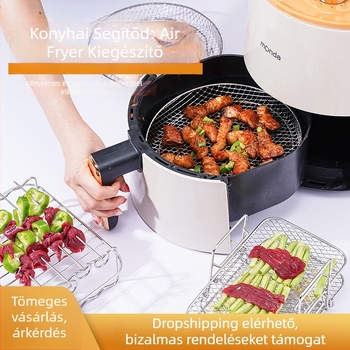 304 rozsdamentes acélból készült többszintes, leválasztható polc légsütő grillhez