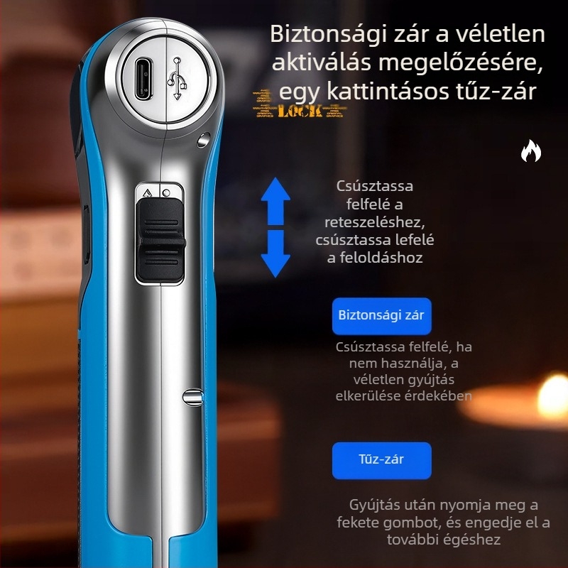 Magas hőmérsékletű kézi hegesztő lángsugár, szélvédett gyújtóval, újratölthető butánnal, szivarokhoz és grillhez, tartós
