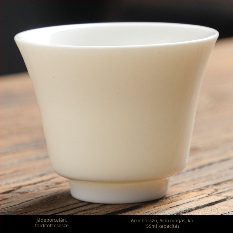 Kung-fu stílusú kerámia teáscsésze arany kerettel, fehér porcelán teáscsésze otthoni használatra