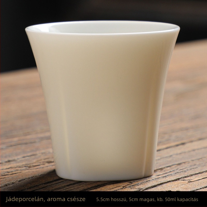 Kung-fu stílusú kerámia teáscsésze arany kerettel, fehér porcelán teáscsésze otthoni használatra