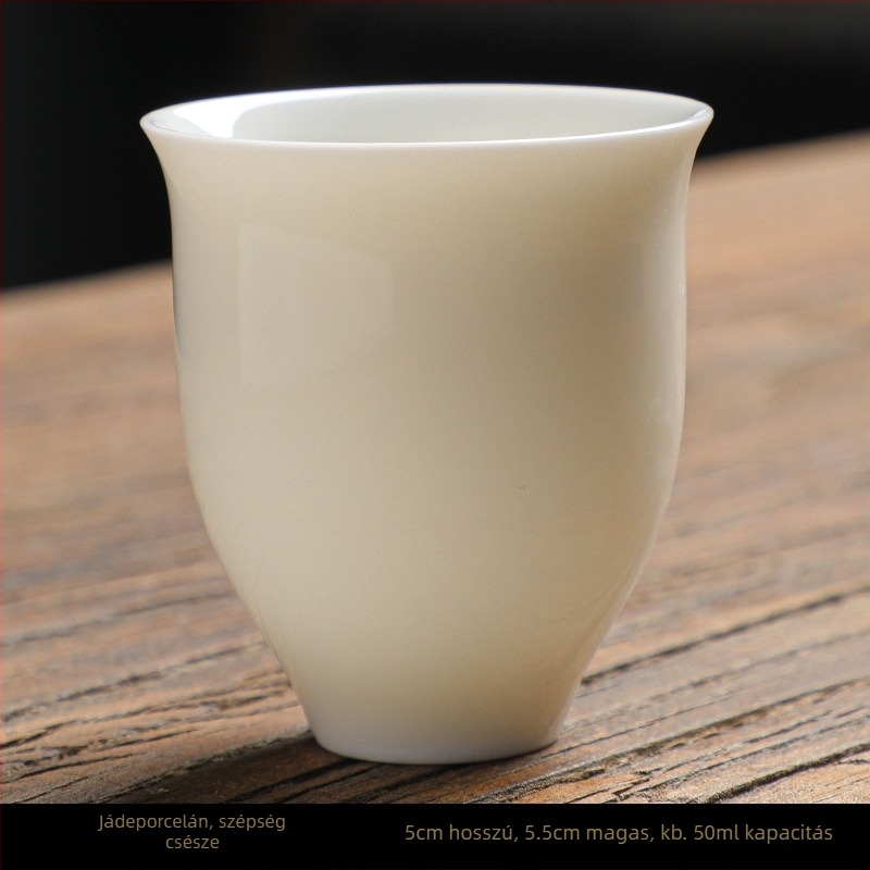 Kung-fu stílusú kerámia teáscsésze arany kerettel, fehér porcelán teáscsésze otthoni használatra