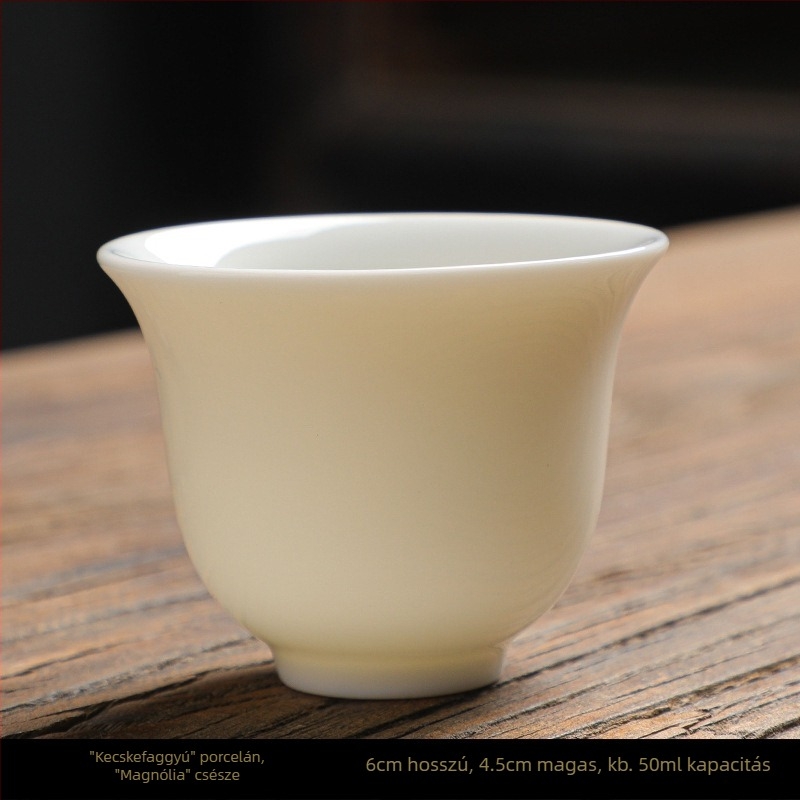 Kung-fu stílusú kerámia teáscsésze arany kerettel, fehér porcelán teáscsésze otthoni használatra