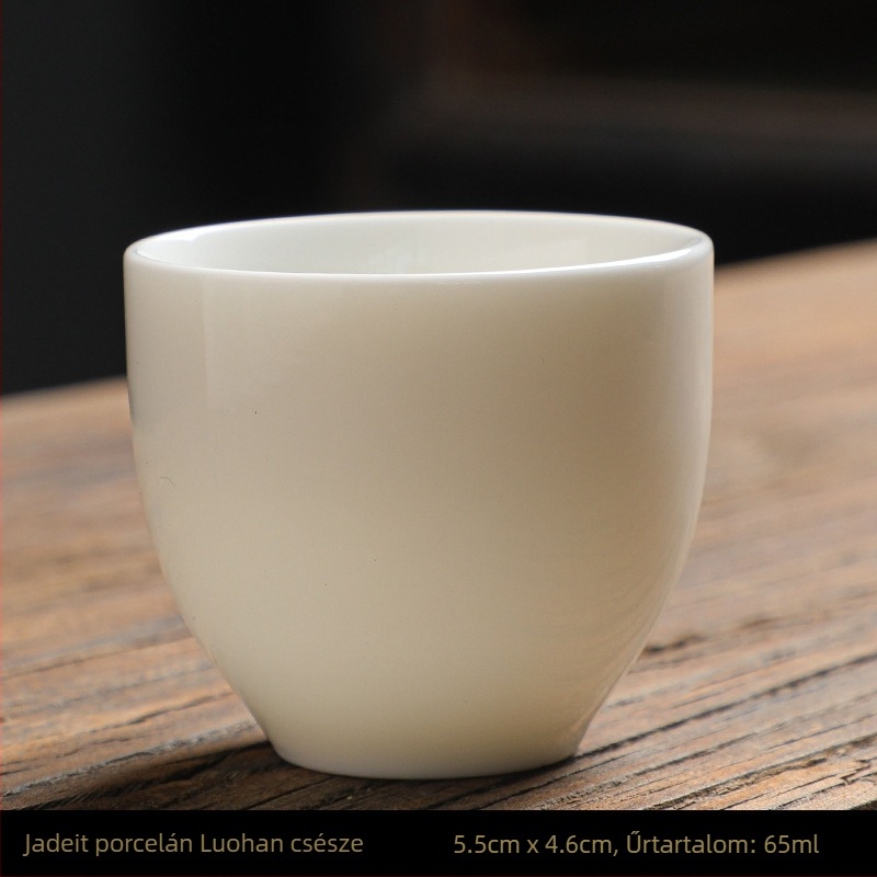 Kung-fu stílusú kerámia teáscsésze arany kerettel, fehér porcelán teáscsésze otthoni használatra