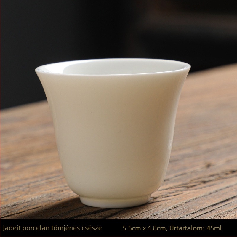 Kung-fu stílusú kerámia teáscsésze arany kerettel, fehér porcelán teáscsésze otthoni használatra