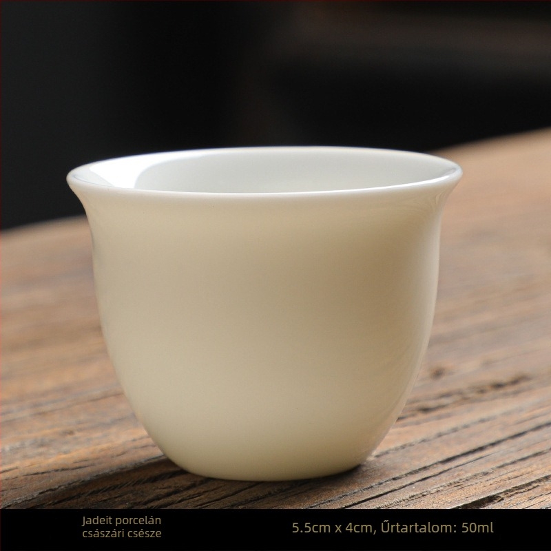 Kung-fu stílusú kerámia teáscsésze arany kerettel, fehér porcelán teáscsésze otthoni használatra
