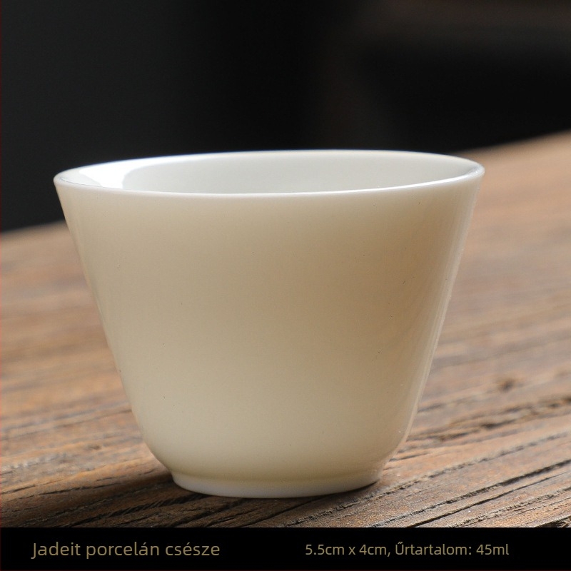 Kung-fu stílusú kerámia teáscsésze arany kerettel, fehér porcelán teáscsésze otthoni használatra