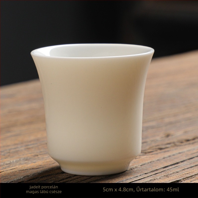 Kung-fu stílusú kerámia teáscsésze arany kerettel, fehér porcelán teáscsésze otthoni használatra
