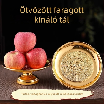 Gyümölcstál lótusz motívummal buddhista oltárhoz