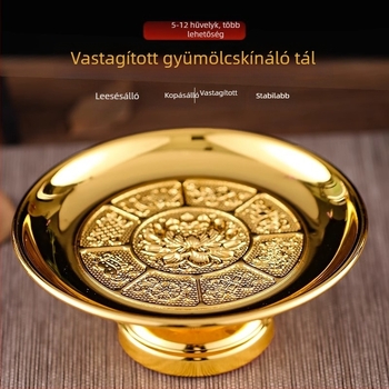 Gyümölcstál lótusz motívummal buddhista oltárhoz
